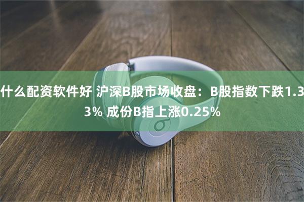 什么配资软件好 沪深B股市场收盘：B股指数下跌1.33% 成份B指上涨0.25%